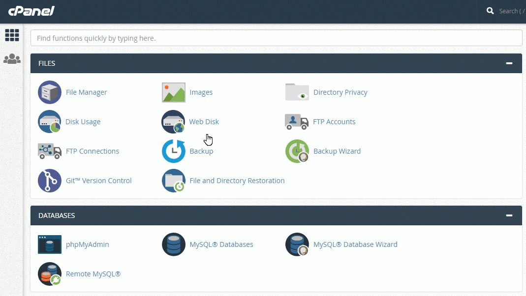 Downloading database backup from cPanel