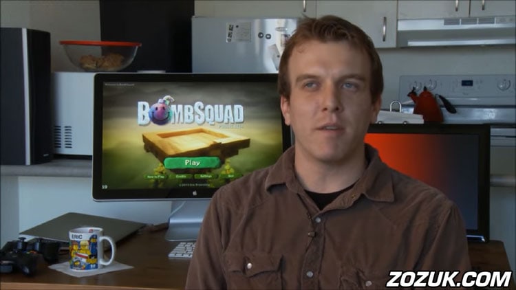Bombsquad running on iMac and Eric Froemling talking about the game